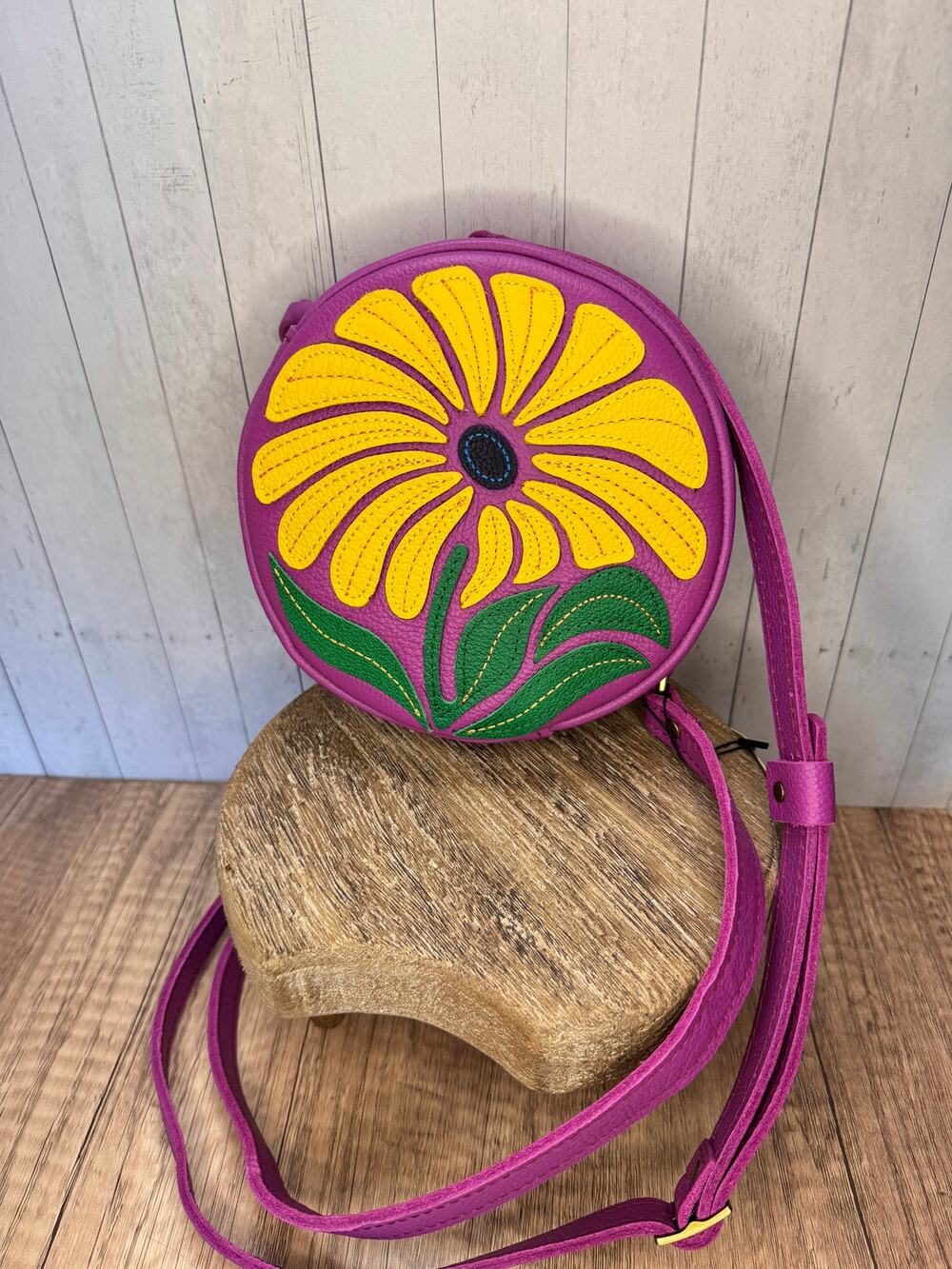 Portland Leather Limited Edition Wildflower Circle Crossbody Bag CATTLEYA Bag